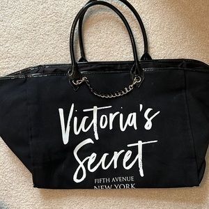 Victoria’s Secret black canvas maxi tote bag